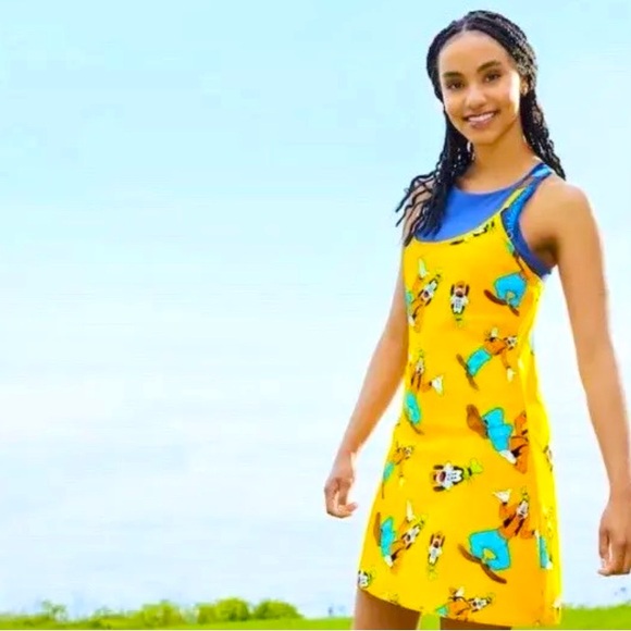 🏰RARE💛NWT🔥RARE🧨OUTDOOR VOICES DISNEY GOOFY ATHLETIC DRESS SHORTS BRA - Picture 2 of 6